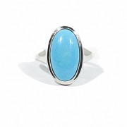 18kts white gold and turquoise ring.