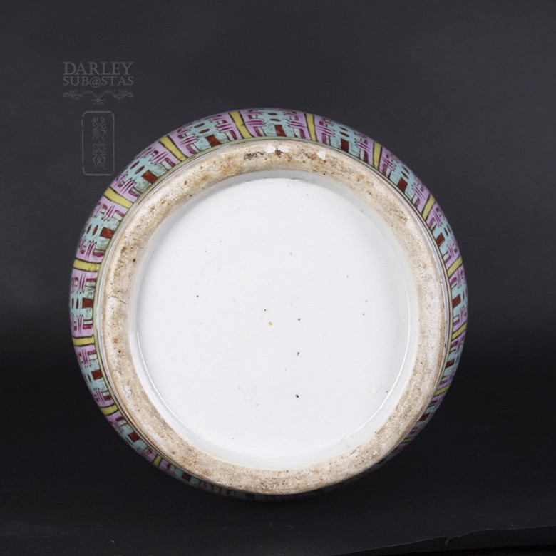 Gran jarrón de porcelana china siglo XIX. - 3