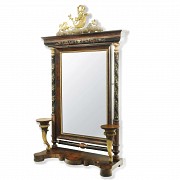 Large Empire mirror with marquetry decoration, 19th century - 2