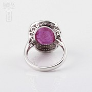 Ring with ruby 10.45cts  and diamonds 18K White Gold - 3