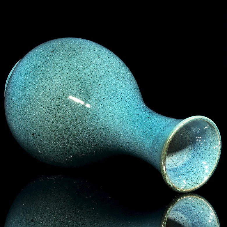 Jarrón chino vidriado en azul, S.XX - 3
