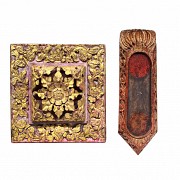 Dos objetos decorativos de madera, Indonesia, s.XX
