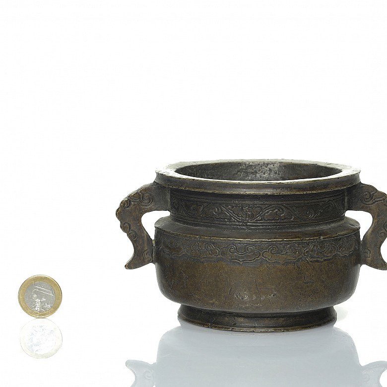 Incensario de bronce, dinastía Qing - 8