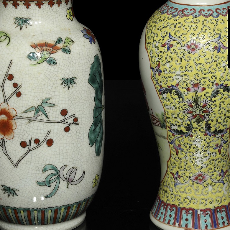 Dos jarrones de porcelana china, S.XX - 5