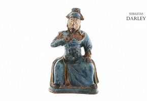 A turquoise-glazed Warrior, Qing dinasty,