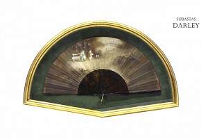 Elizabethan fan with painted country, 19th century