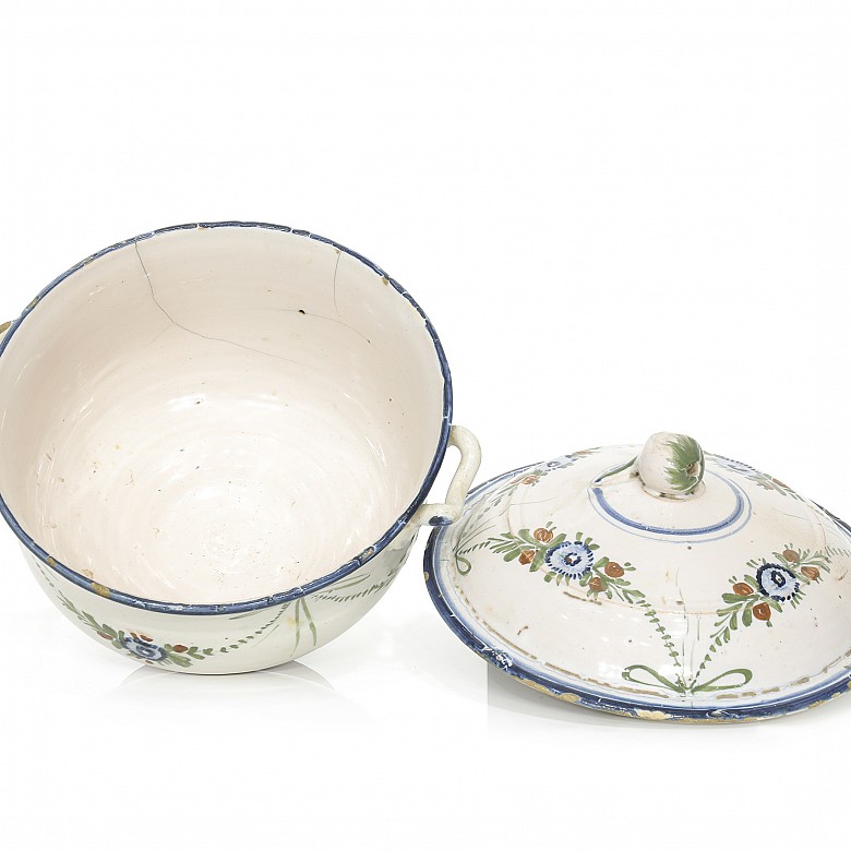 Sopera de cerámica popular esmaltada, S.XIX - XX