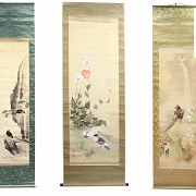 Lot of three paintings, China, 20th century
