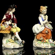 Pair of German porcelain, Sitzendorf, 19th century - 1
