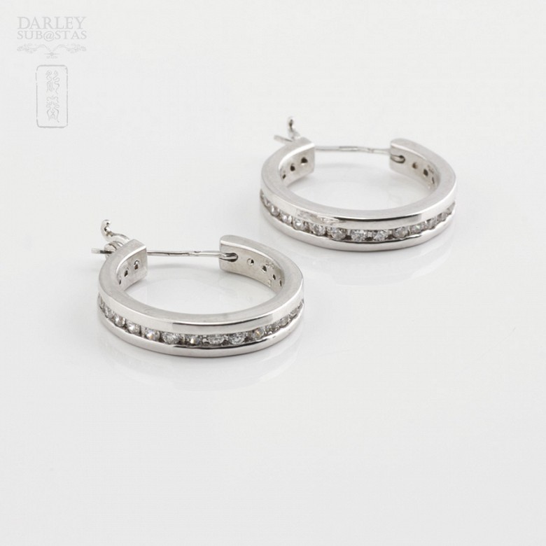 Earrings in sterling silver, 925m / m with  zircons - 3