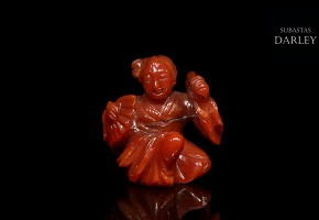 Small Chinese coral figurine 