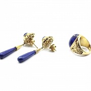 Lapis lazuli ring and earrings set