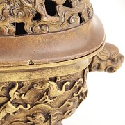 Incensario Chino de bronce siglo XVII - 8