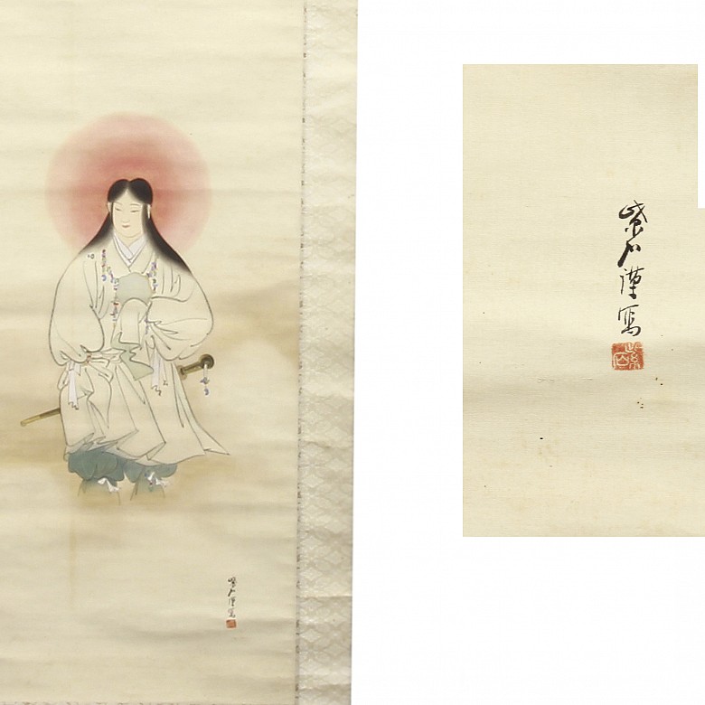 Lot of three paintings, Japan, 20th century