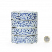 Conjunto de porcelana azul y blanco, dinastía Qing