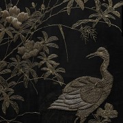 Pair of large embroidered silk fabrics, 20th century - 2