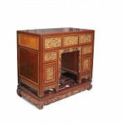 Carved and polychrome wooden desk, Peranakan, China. 20th century