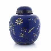 Powder blue porcelain jar, Qing Dynasty.