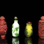 Four snuff bottles, China, 20th century - 1