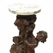 Vicente Andreu. Columna de madera tallada con mármol, S.XX - 8