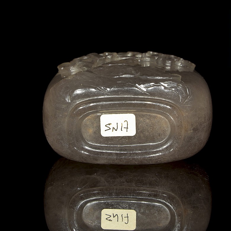 Botella de rapé de cuarzo, dinastia Qing