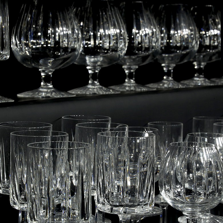 Set of cut crystal goblets, 20th century
