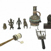 Set of decorative and ritual pieces, Asia, 20th century