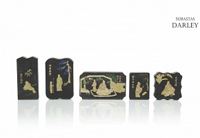 Set of five Chinese inks, 20th century