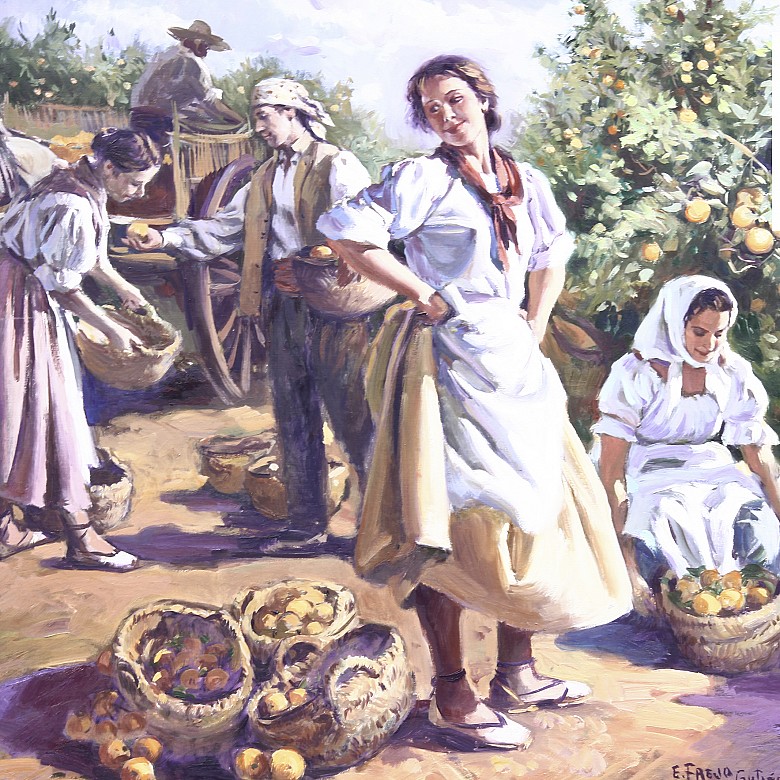 Emilio Frejo Gutiérrez (1956) “Labradoras en un campo de naranjas” - 1