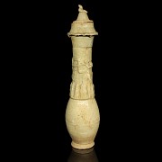 Urna o jarrón funerario cerámica vidriada con tapa, dinastía Song - 1