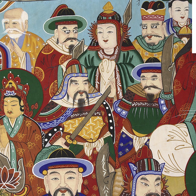 Thangka de seda pintada, Corea, s.XIX-XX - 4