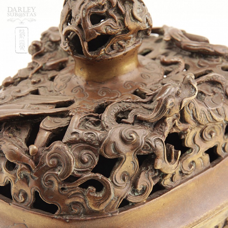 中国十三世纪青铜香炉  Incensario Chino de bronce siglo XVII - 10