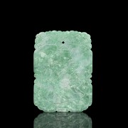 Carved green jade plaque, Qing dynasty