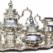 German silver stamped coffee and tea set, Law 800.