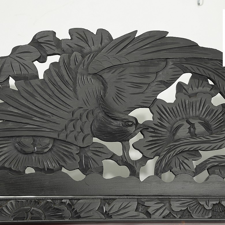Chinese folding screen with hard stone applications, 20th century. - 5