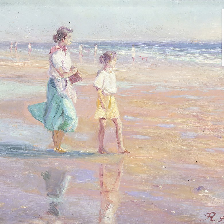 Rafaél Atencia (1948) Couple of beach scenes - 1