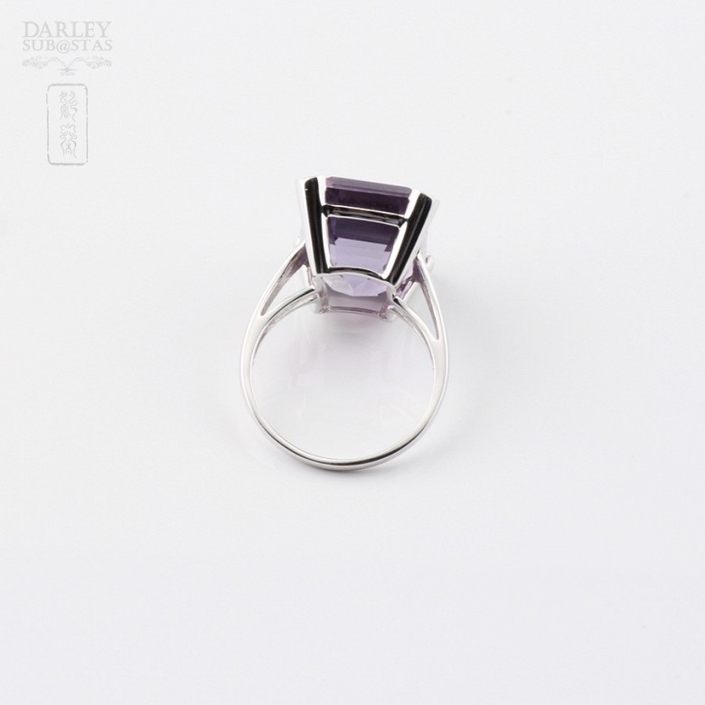 ring with 17.94 cts amethyst diamonds and 18k white gold - 2