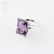 ring with 17.94 cts amethyst diamonds and 18k white gold - 3