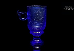 Copa de vidrio azul, dinastía Han (206 a.C - 220 d.C)