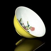 Bowl enameled in yellow, 20th century