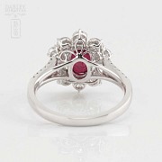 Fantastic 18k gold ring with ruby and diamonds - 4