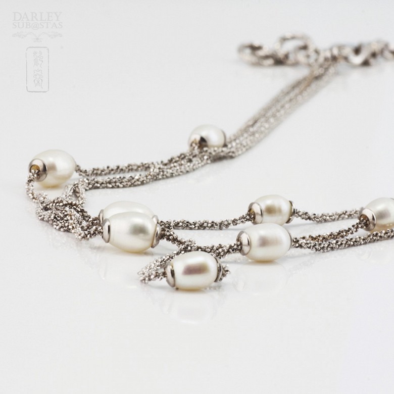 Beautiful necklace in silver and pearls - 2