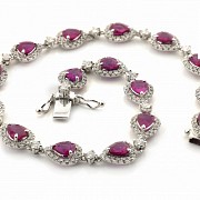 18k white gold bracelet with rubies and diamonds