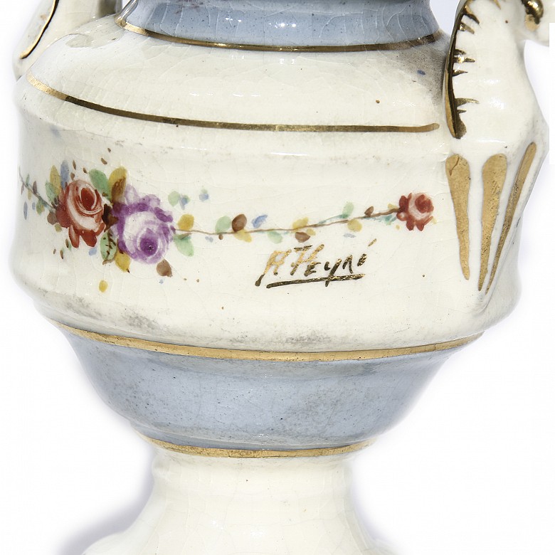 Cup, sugar bowl and plate by Antonio Peyró (1882-1954). - 3