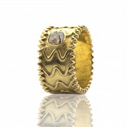 Ring in 22k yellow gold with diamond - 2