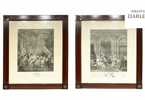 Lot of French engravings.