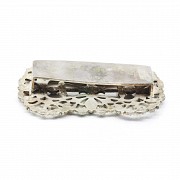 Silver buckle and slide with Matara diamonds (zircon).