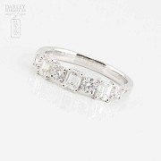 Fantástico anillo oro blanco 18k y diamantes - 1