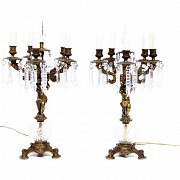 Pair of bronze table lamps, ffs.s.XIX