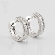 18k white gold earrings and diamonds - 1